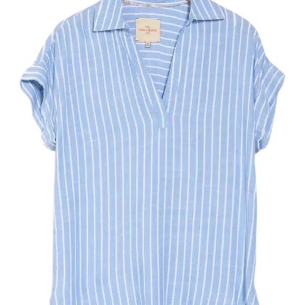 Casa Cabana ~ Chelsea Stripe Short Sleeve Tunic Top Size M